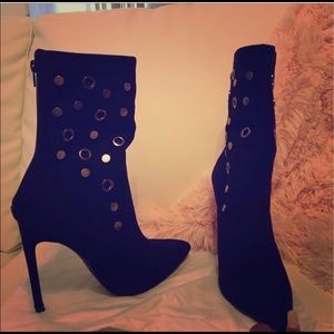 Black Studded Misguided boots size 8.5 worn once!